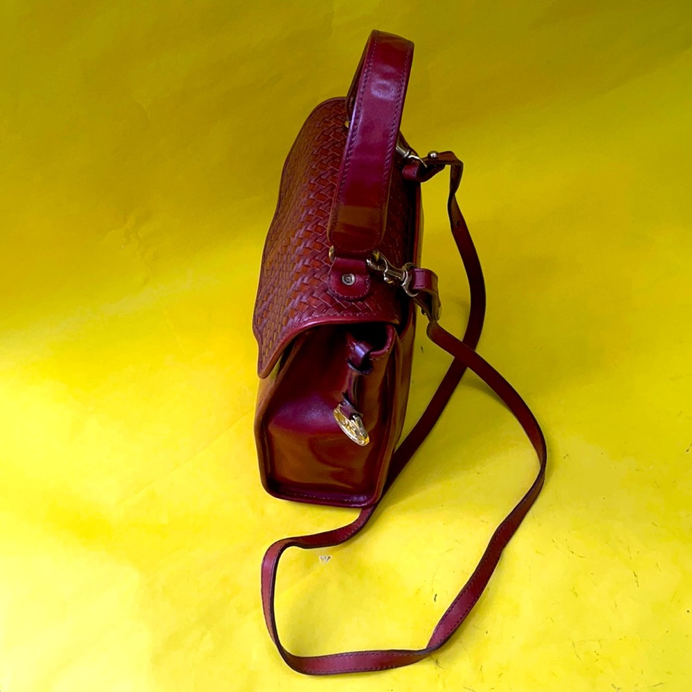 Vintage 80’s reddish brown Brahmin all leather crossbody bag - Picture 11 of 16